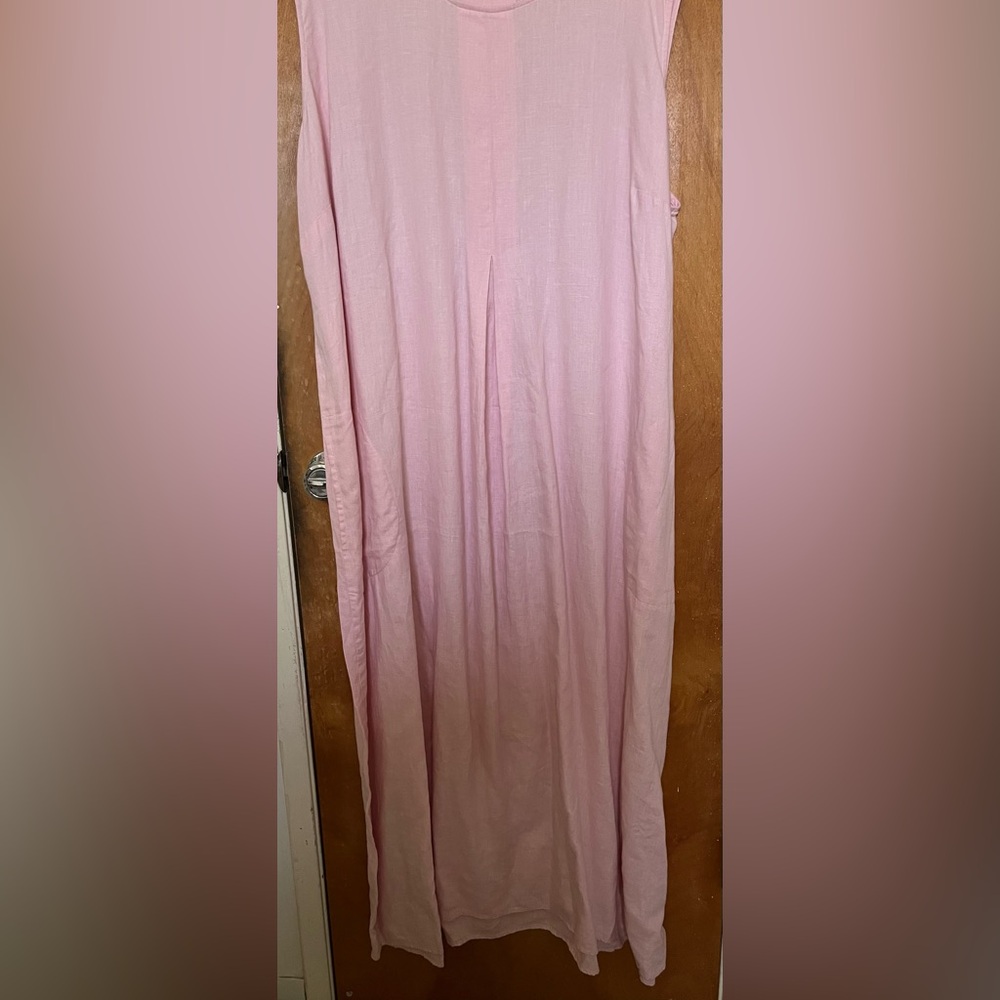 J. Jill Love Linen light pink 100% linen maxi dress 3X - Picture 3 of 12